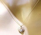 14k Yellow gold natural .20ct diamond pendant chain link necklace 1.5g 17.5" — photo 3