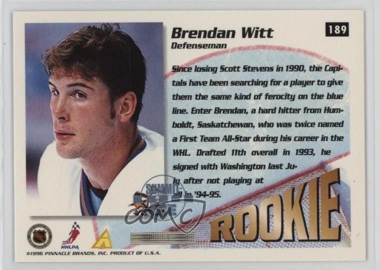 1995-96 Pinnacle Summit Summit Ice Brendan Witt #189 - Image 2 of 2