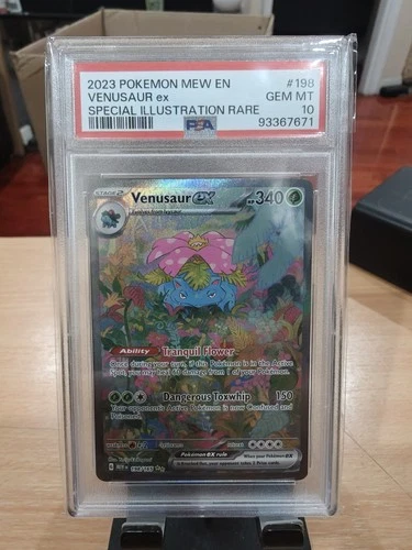 Pokémon TCG Venusaur EX Card 198/165 Scarlet & Violet 151 Sir PSA 10 Gem Mint
