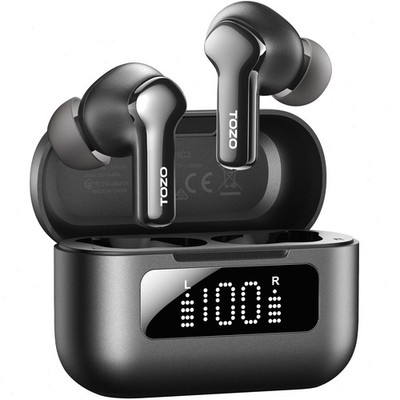 TOZO NC3 Wireless Earbuds ANC Headphones 55H Playtime w/LED Display Charger Case