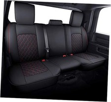 Dodge Ram Rear Seat Covers Waterproof Leather Custom Fit Rear Seat/Black-Red