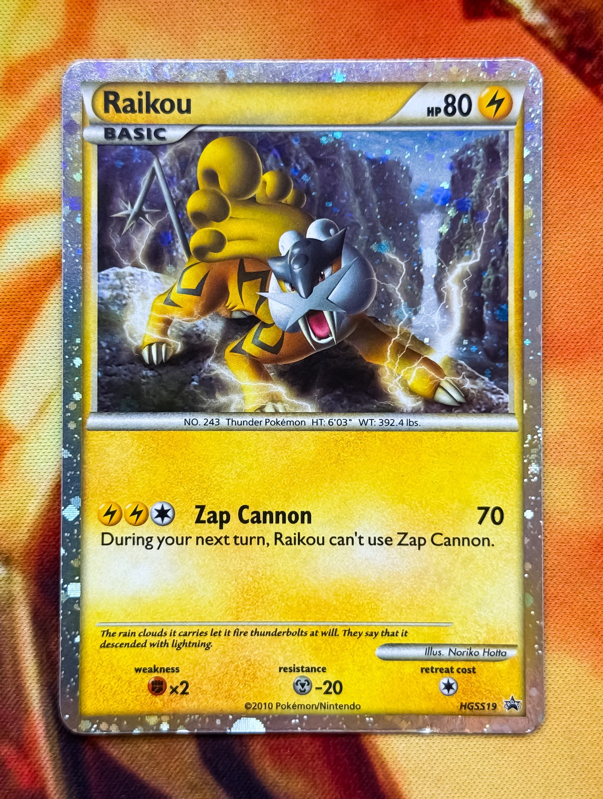 POKEMON ⭐ Raikou HOLOGRAPHIC PRIME 🇺🇲 BLACK STAR HOLO PROMO HGSS19 19 NM