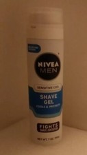 Nivea Shave Gel for Men Sensitive Skin Cools Irritation Chamomile Seaweed 7 Oz