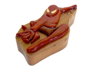 Spiderman Handcrafted Intarsia Wood Puzzle Box, Jewelry Trinket Box, All Natural