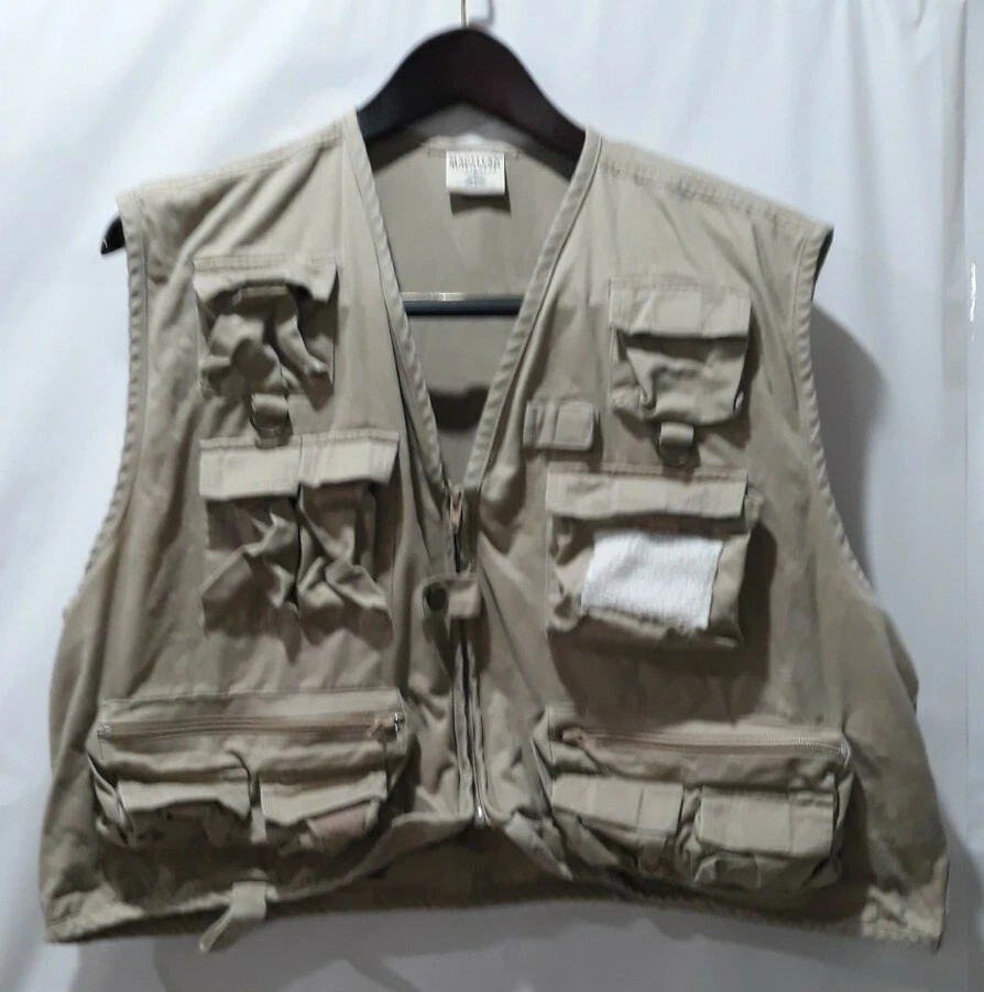 Magellan Sportswear Fly Fishing Vest Khaki XL Hiking Hunting Birding Outdoors 🔥