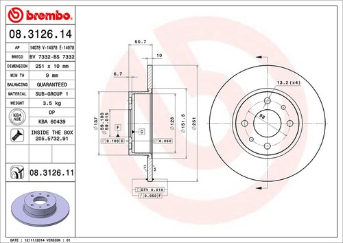 KIT DISCHI FRENO + PASTIGLIE BREMBO FIAT STILO 1,9 JTD-MJT 59/74/85/88 KW - Foto 2 di 3