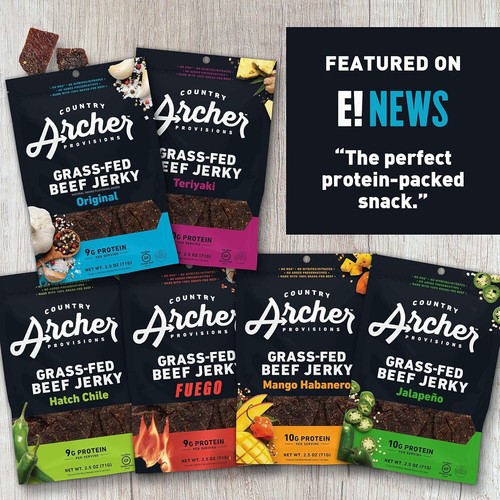 Country Archer Grass Fed Beef Jerky - Teriyaki Flavor, 2.5 Oz (Pack of 12) - Picture 5 of 11