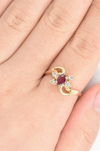 14k Gold Ruby Diamond Ring RG0045 - Picture 3 of 4