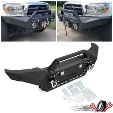 Fits Toyota Tacoma 2005-2015 Front Bumper Steel with LED Lights & Winch D-rings