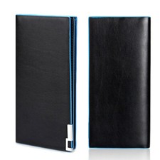 Men's Leather Wallet Bifold ID Card Holder Checkbook Long Clutch Billfold Purse