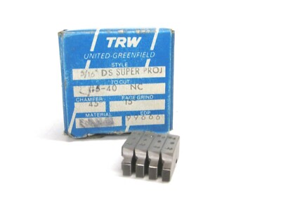 (4) GEOMETRIC INSERT CHASERS 5/16'' DS SUPER PRO, #5-40 NC, 15º HOOK 45º CHAMFER