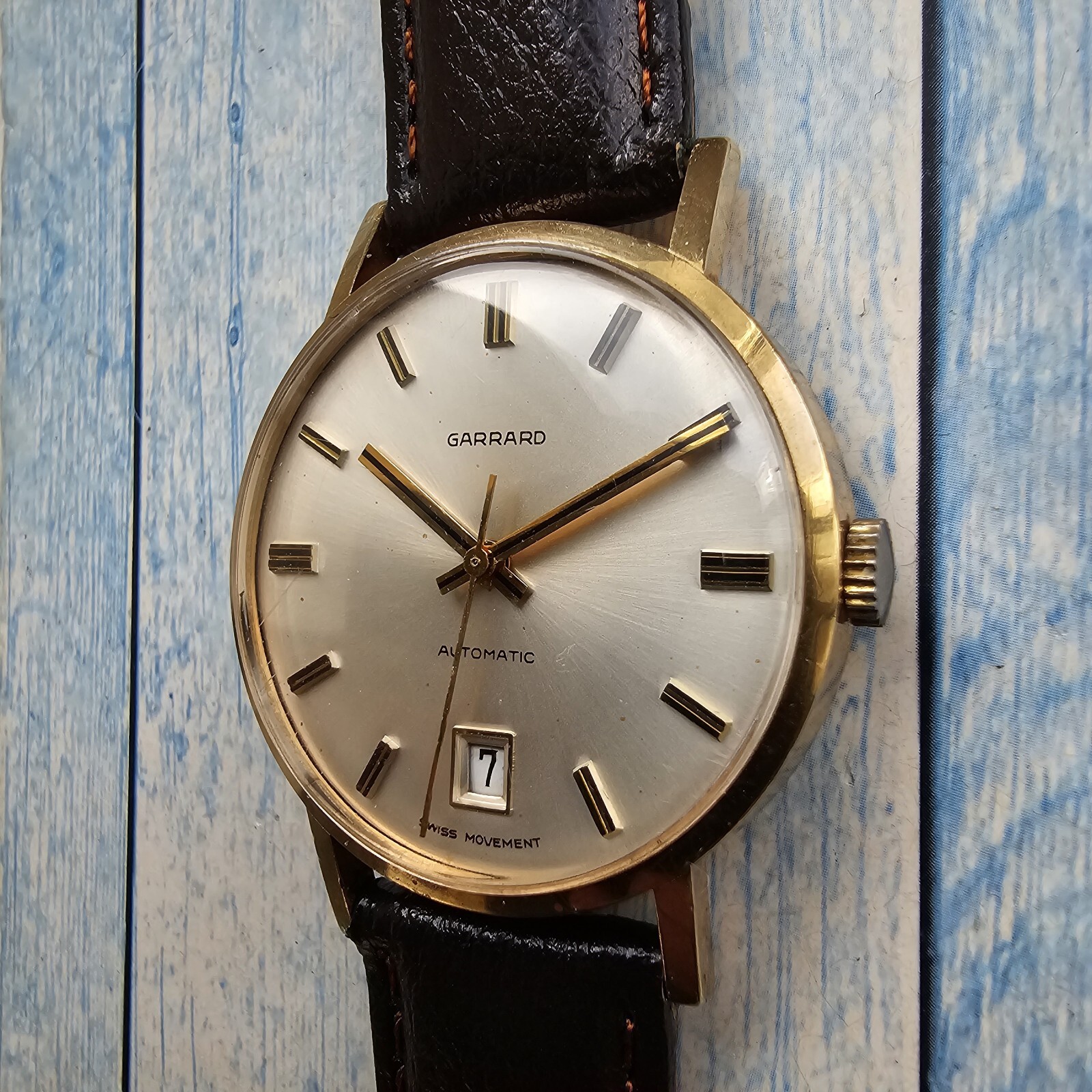 Vintage 9k Solid Gold Garrard Automatic Men's Wat… - image 4