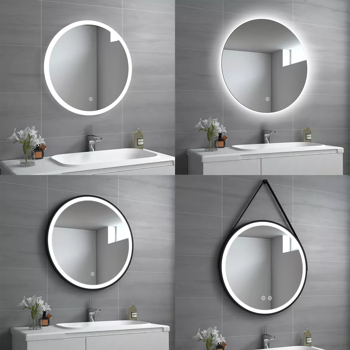 Emke led on sale bathroom mirror