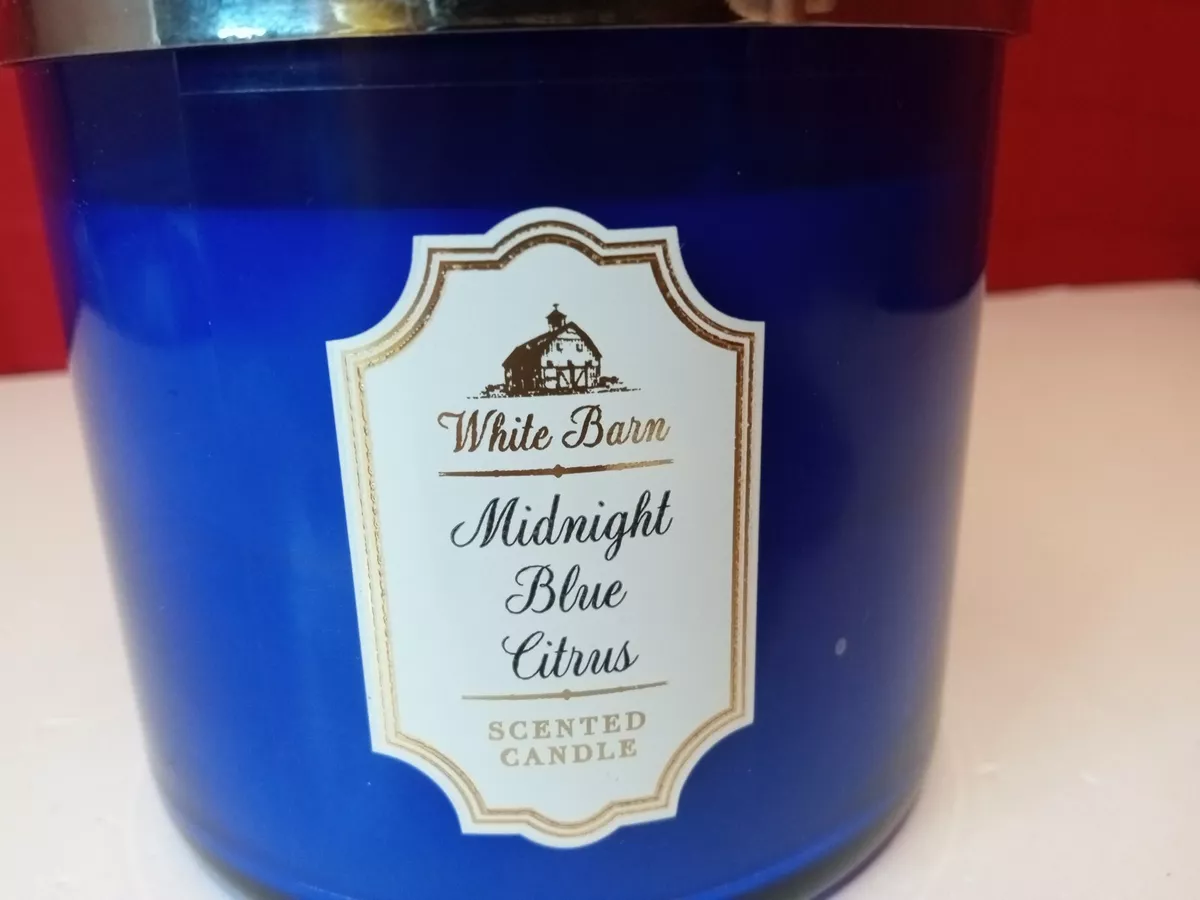Bath Body Works White Barn Midnight Blue Citrus 3 Wick Candle New