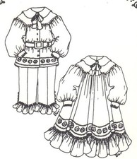 SEWING PATTERN fits 13-14" DOLL DRESS Victorian French Little Darling 384