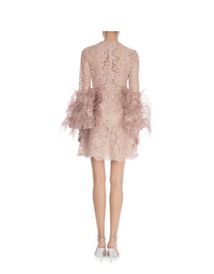 Valentino Feather-Cuff Heavy Lace Mini Dress (without feathers) | eBay