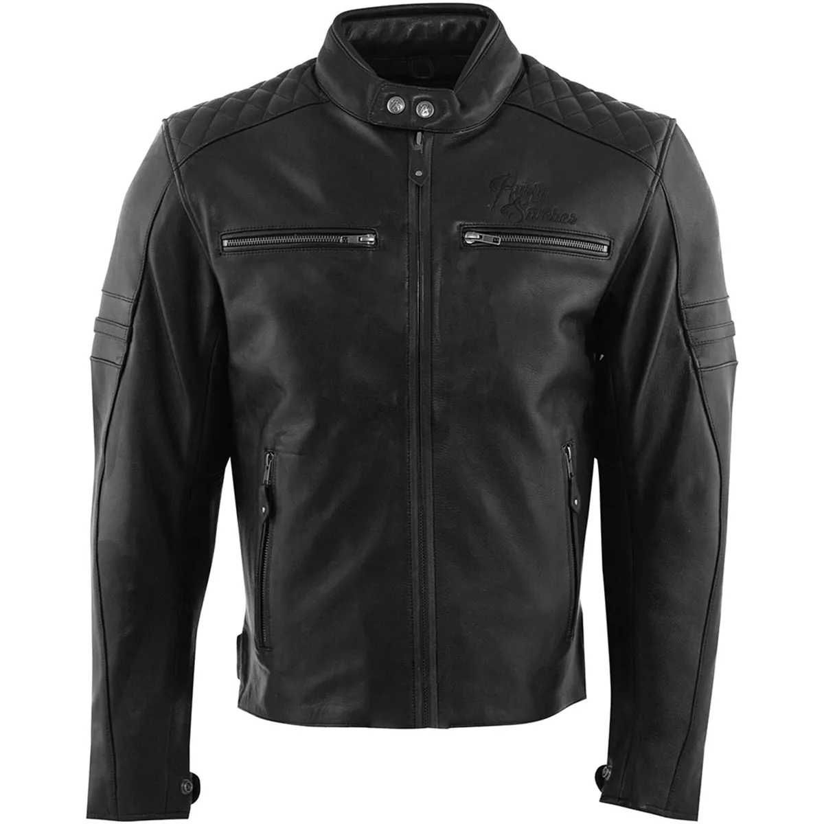 Hombre Moto Chaqueta de Cuero Talla 7XL Rusty Stitches Super Jari v2 -  Negro