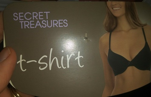 NEW NWT Secret Treasures 36D taylored tshirt bra black simple classic - Picture 2 of 2