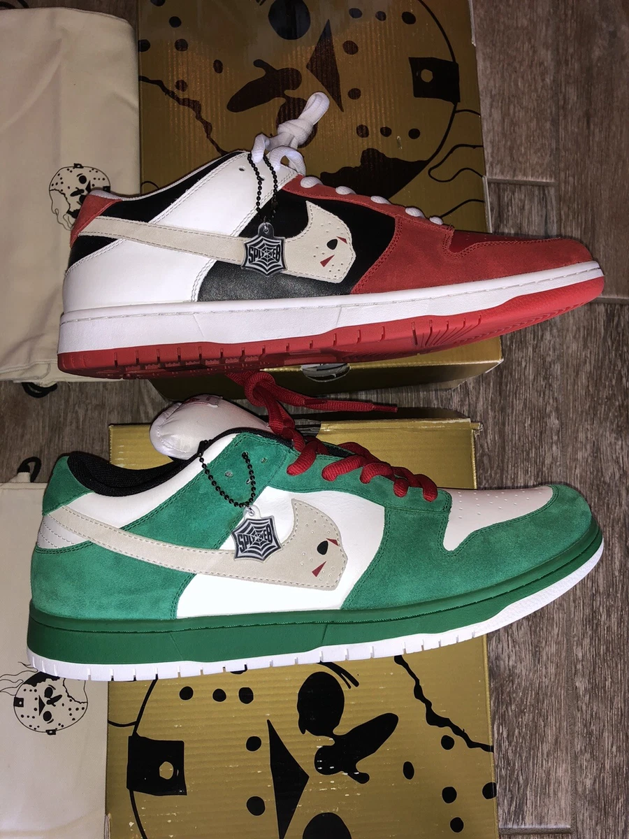 Warren Lotas Dunks Jason Red And Toxic Green Size 13.5 (Rare Collector Pack)