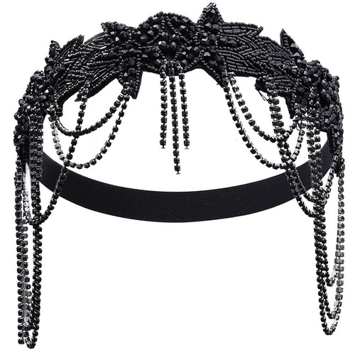 20s 1920s Headband Vintage Bridal Great Gatsby Headpiece Costume Accessories - Picture 3 of 6