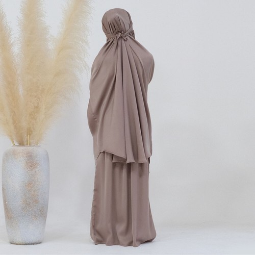 Kids Girls Muslim Children Overhead Hijab Kaftan Burqa Long Dress Khimar Islamic - Picture 2 of 36