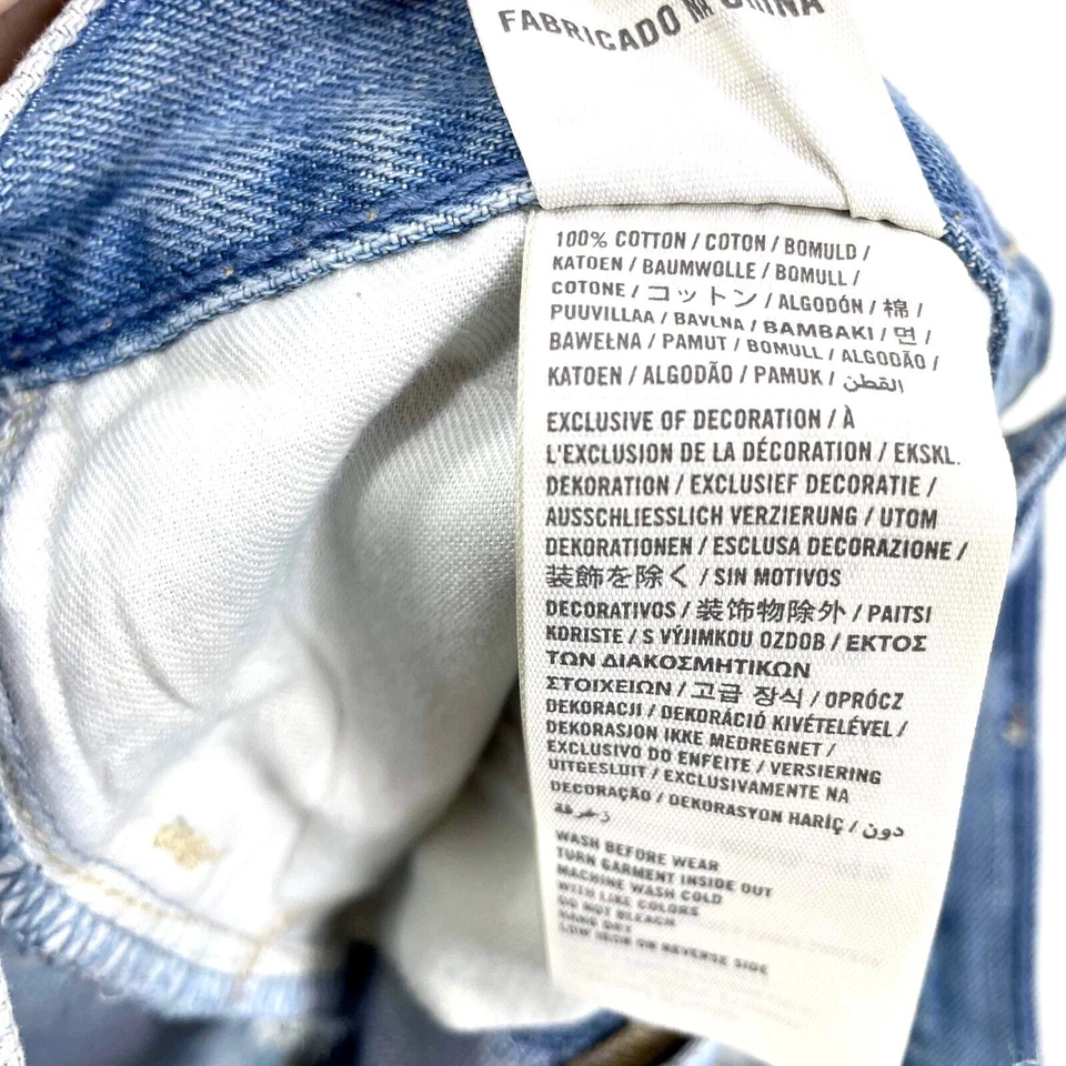 Pantalones Cortos de Denim Hollister Co Azul Algodón Embellecido Estampado Azteca Foto 4 de 4