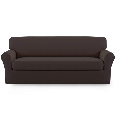 Easy-Going 2 Pieces Microfiber Stretch Sofa Slipcover   Spandex Soft Fitte