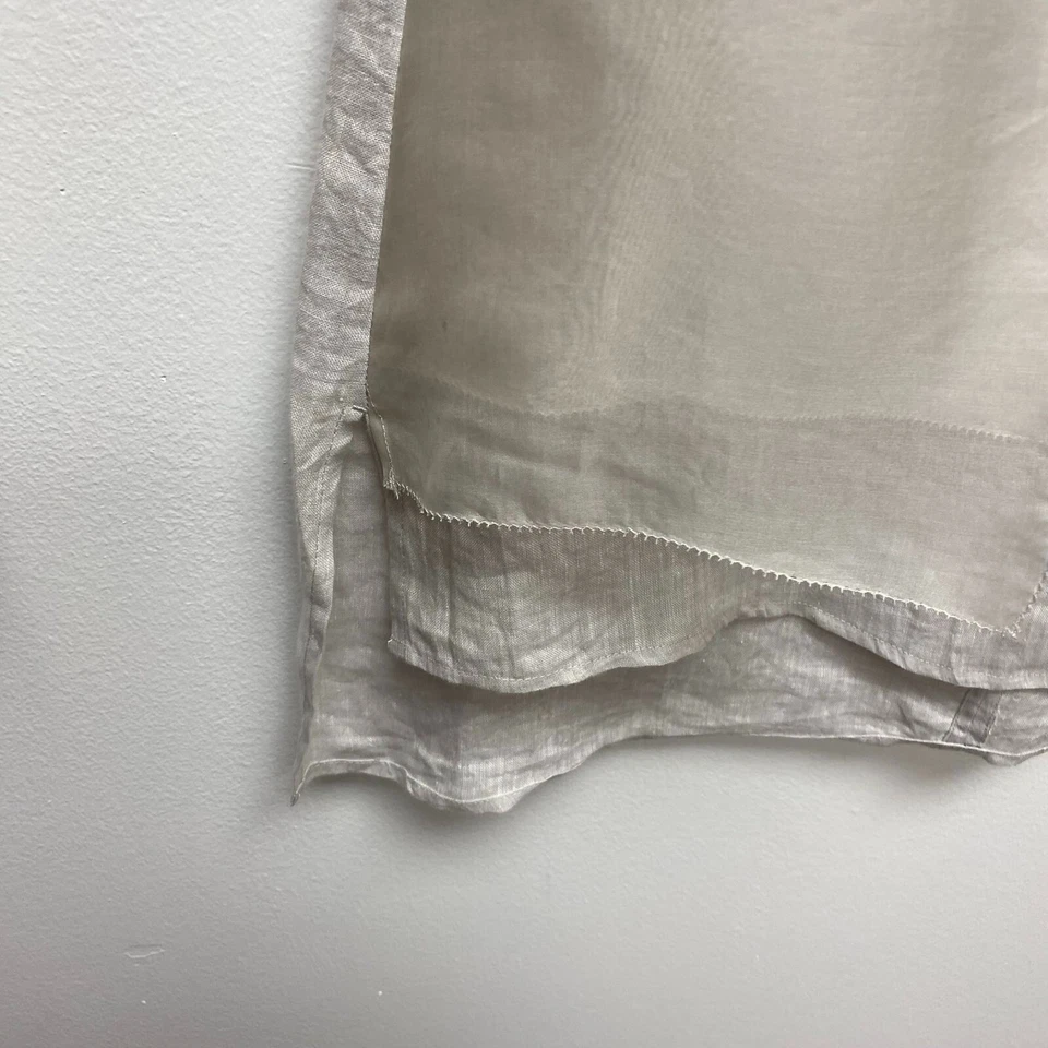 Blusa Stella Carakasi Beige Manga Larga Cáñamo Seda Contraste Niveles Lagenlook M Foto 4 de 4