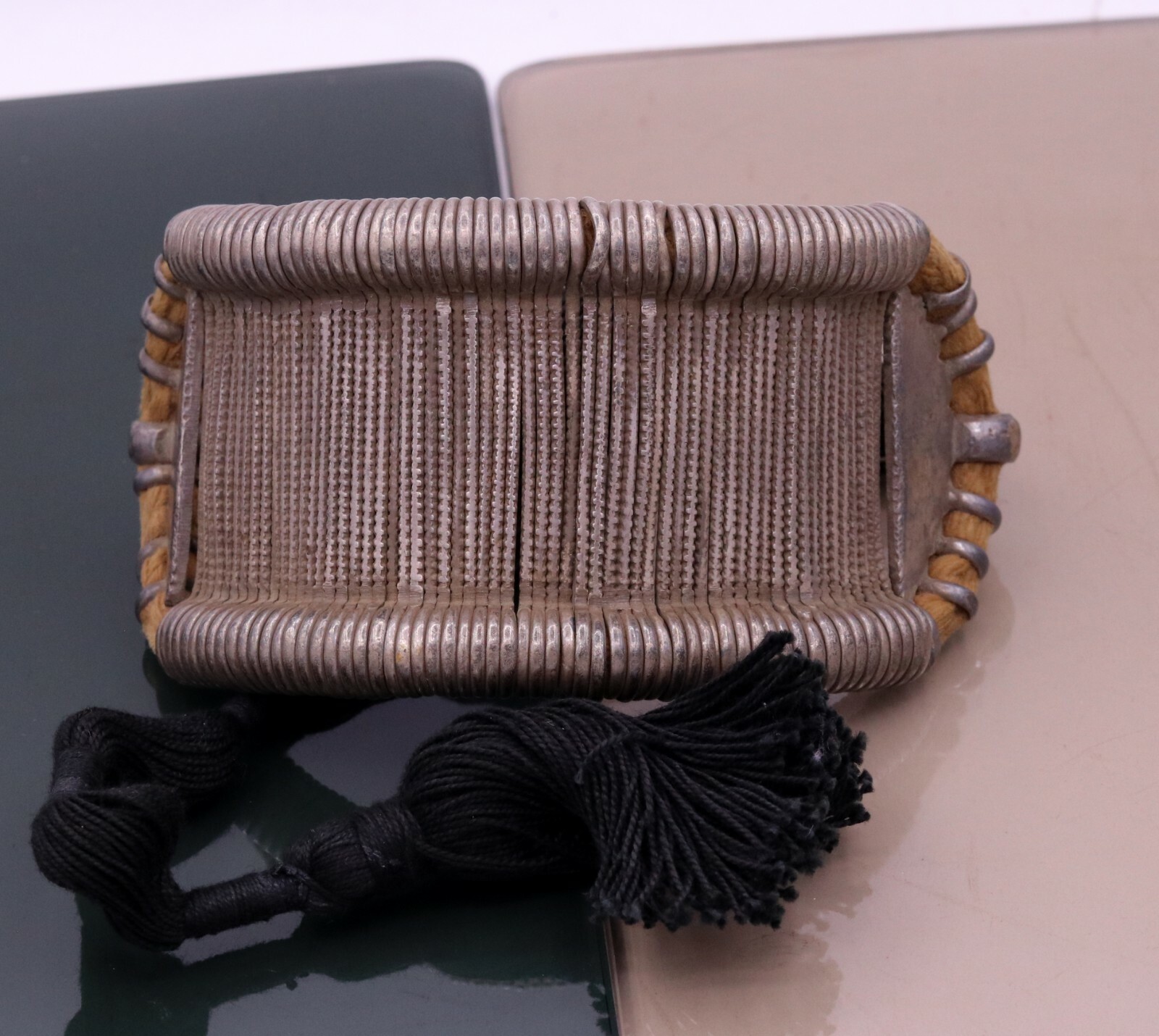 Vintage solid silver cuff bracelet armlet, arm br… - image 9