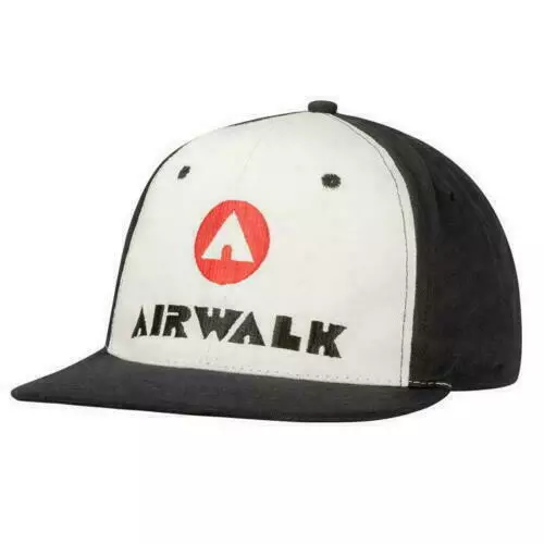 2 x Baseball Caps Airwalk Flat Peak Cap New BLACK WHITE eBay