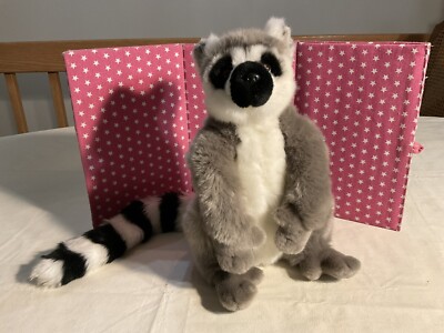 TEDDY-HERMANN PLUSH RINGTAIL LEMUR VERY SOFT, 11 IN., MADE IN GERMANY