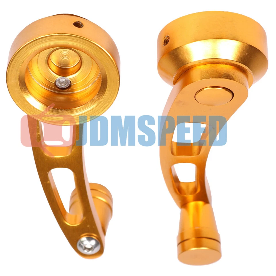 Bobinadora de ventana de coche dorado manivela de vidrio perillas de aluminio metal universal 2 piezas Foto 4 de 4