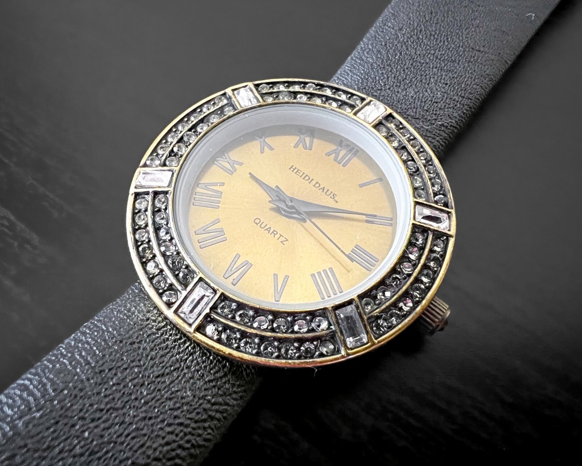 Heidi Daus Vintage 3D dimensional rose pink leather strap watch good condition Heidi Daus Pink Women main image 2