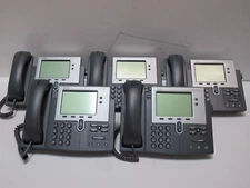 LOT of 5 CISCO 7942 CP-7942G IP Business VOIP Phone Telephone with Stand