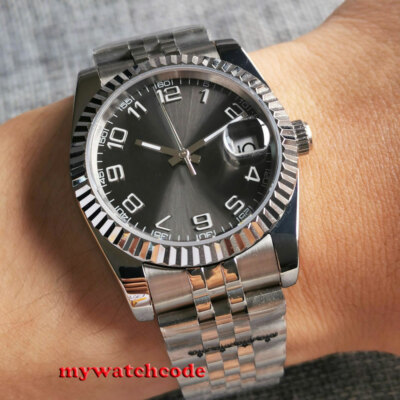 36mm BLIGER gray sunburst dial sapphire glass miyota 8215 automatic mens watch