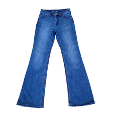 Old Navy Womens Jeans 4 Blue Flare Leg High Rise Denim Pants Stretch