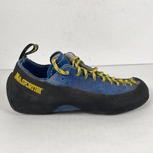 La Sportiva Cliff Rock Climbing Shoes Womens Size 37 Blue Suede Lace Up - Italy