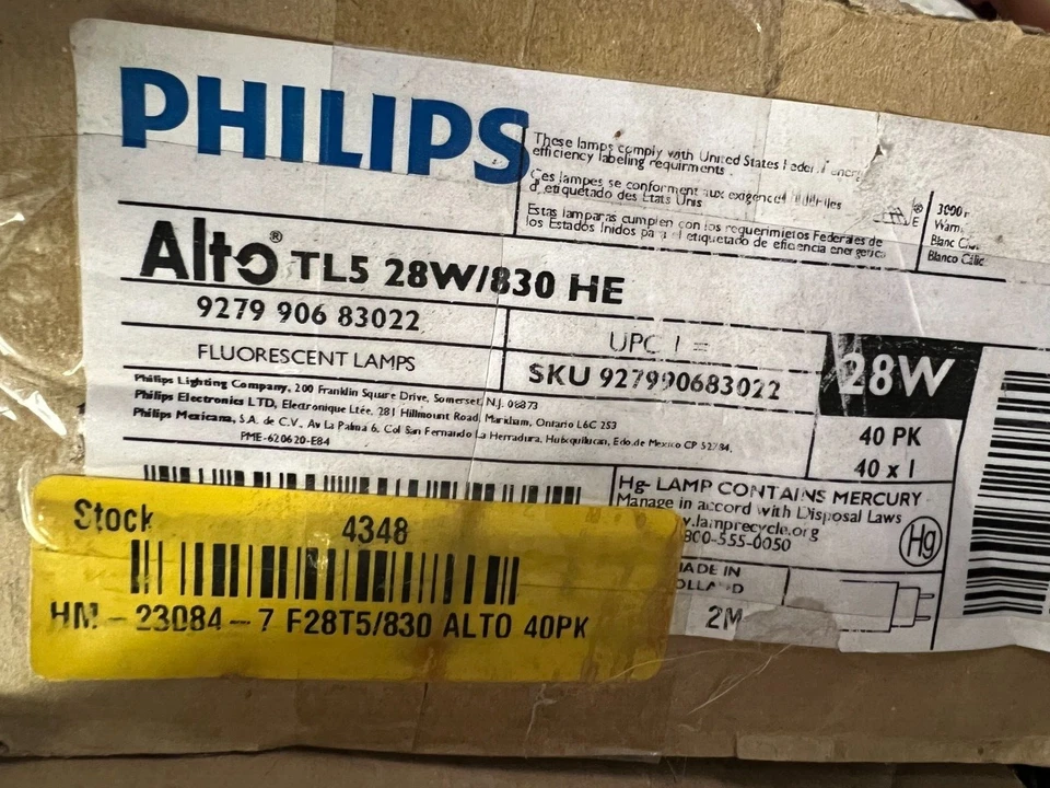 Philips 28W 46in T5 Tubo Fluorescente Blanco Neutro Recubierto de Seguridad (Caja de 39) Foto 4 de 4