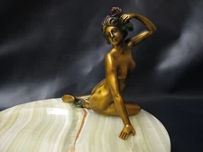  ASHTRAY BRONZE ONYX  WOMAN GIRL  erotic 