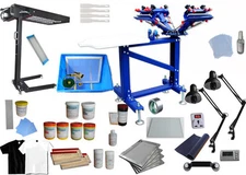 4 Color Micro-adjust Screen Printing Kit with Flash Dryer Exposure DIY Supplies