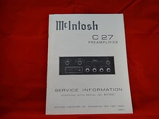 McIntosh C 27 Preamplifier Service Manual