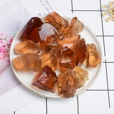 Raw Rough Amber brown Colored glass Crystal Mineral Chunks Specimens Home 1PC