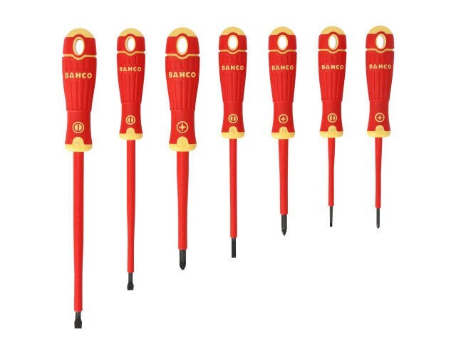 Bahco BAHCOFIT 7 Piece VDE Insulated Slotted & Pozi Screwdriver Set BAH220017