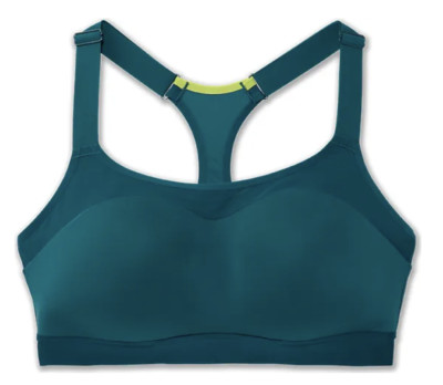 Brooks Dare Racerback Run Bra - style #350073341 (Deep Sea / Lime)