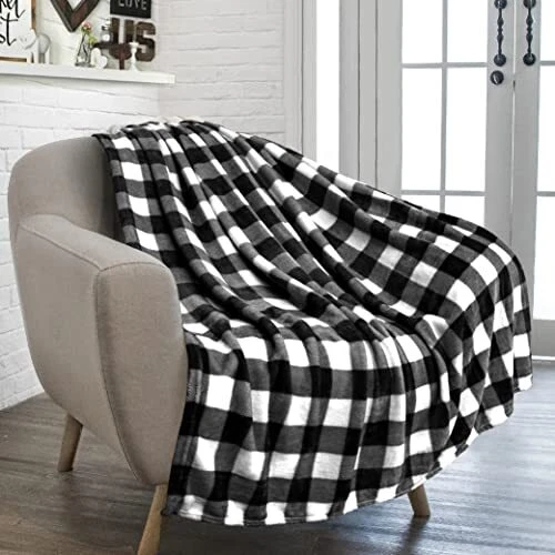 Pavilia Black And White Buffalo Plaid