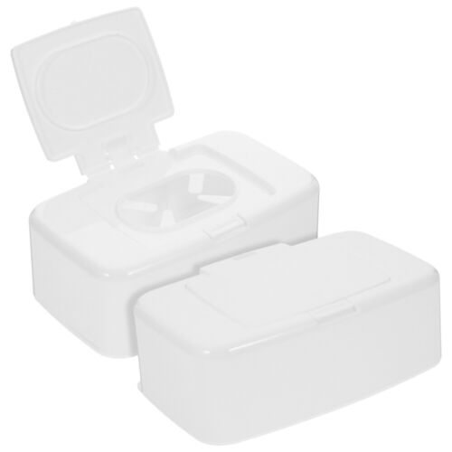 2 Pcs Button Wipe Box Wipes Holder Plastic Dispenser Travel Baby