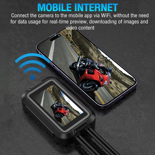 Motorcycle Camera 1080P WIFI GPS DVR Handlebar Fixing 3" Motorbike DVR Dash Cam - Picture 7 of 18