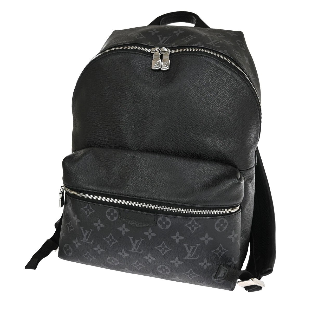 LOUIS VUITTON Discovery Backpack Bag Taigarama Leather Black SHW