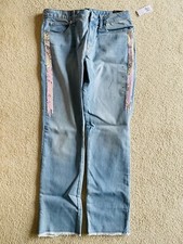 GAP Girls Stretch Super Skinny Ankle Jeans Light Sequins Mid Rise Size 14Y NWT