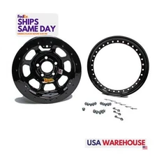 Aero Race ARW53-184710B Powder Coated Black Steel 15 Inch Wheel Rim 5x4.75 15x8 